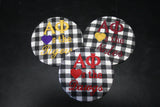 Alpha Phi "Hearts the ___" Gingham Game Day Embroidered Button
