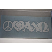 Alpha Chi Omega Peace Love Decal - Discontinued