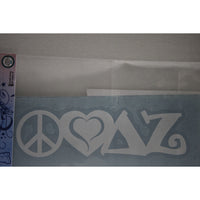 Delta Zeta Peace Love Decal
