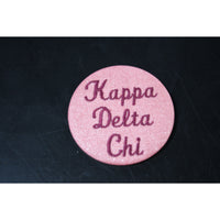 Kappa Delta Chi Pink Sparkly Embroidered Button #2