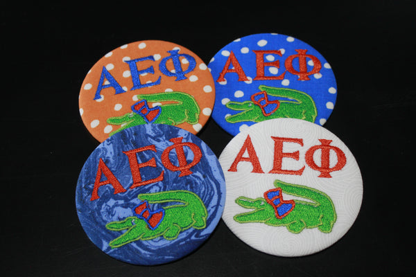 Alpha Epsilon Phi Gator with Bow Game Day Embroidered Button