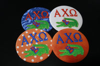 Alpha Chi Omega Gator with Bow Game Day Embroidered Button