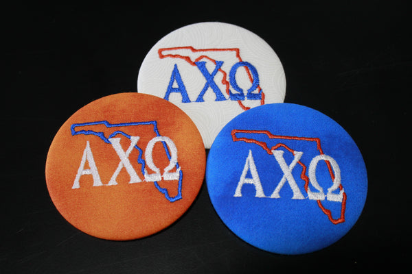 Alpha Chi Omega Florida Outline Game Day Embroidered Button