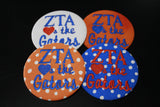 Zeta Tau Alpha "Hearts the Gators" Game Day Embroidered Button
