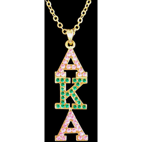 Alpha Kappa Alpha Bling Pendant - Gold