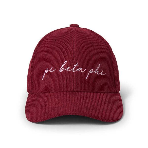 Pi Beta Phi Theta Embroidered Corduroy Hat