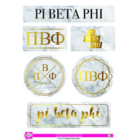Pi Beta Phi Marble Sticker Sheet