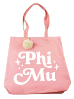 Phi Mu Pom Pom Tote Bag