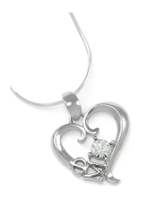 Phi Mu Sterling Silver Heart Lavaliere