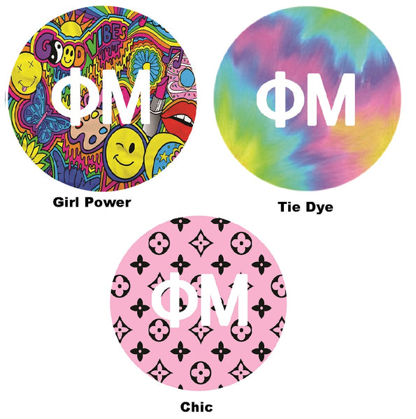 Phi Mu Printed Button Collection