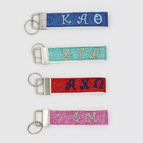 Kappa Alpha Theta Glitter FOB Keychain