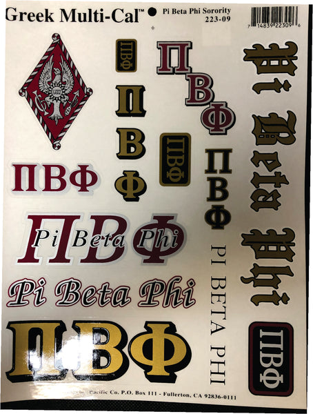 Pi Beta Phi Decal Page - Discontinued