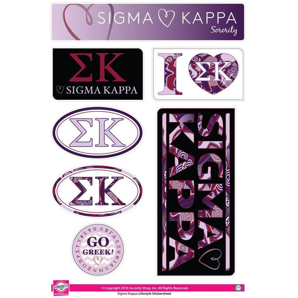 Sigma Kappa Lifestyle Sticker Sheet
