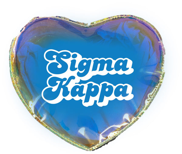 Sigma Kappa Holographic Heart Shaped Makeup Bag