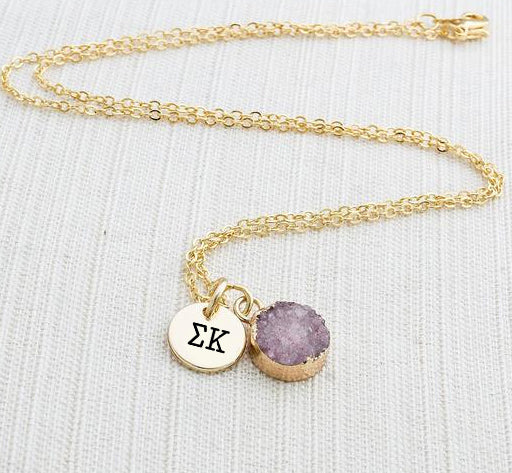 Sigma Kappa Druzy Necklace