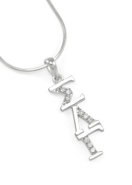 Sigma Lambda Gamma Sterling Silver Lavaliere with Crystals