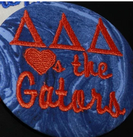 Delta Delta Delta "Hearts the Gators" Game Day Embroidered Button