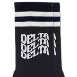 Delta Delta Delta Black Retro Crew Socks