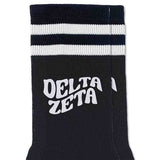 Delta Zeta Black Retro Crew Socks