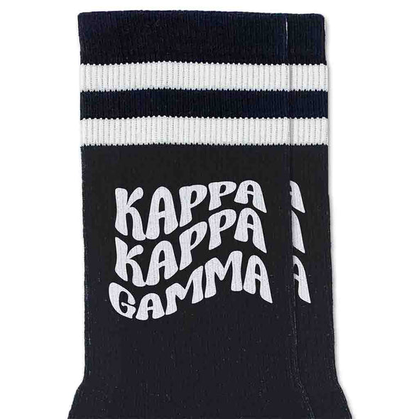 Kappa Kappa Gamma Black Retro Crew Socks