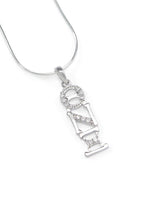 Theta Nu Xi Sterling Silver Lavaliere with Crystals