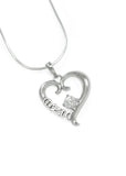 Theta Nu Xi Sterling Silver Heart Lavaliere