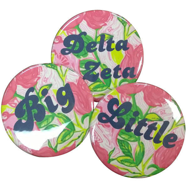 Delta Zeta Lilly Printed Button