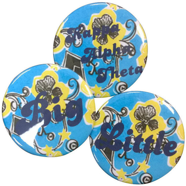 Kappa Alpha Theta Lilly Printed Button