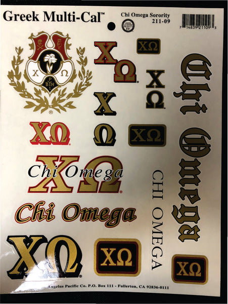 Chi Omega Decal Page - Discontinued