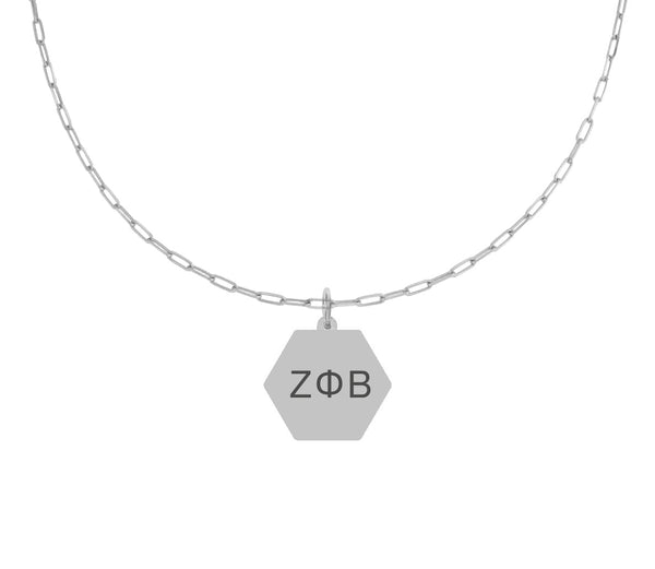 Zeta Phi Beta Paperclip Necklace with Pendant