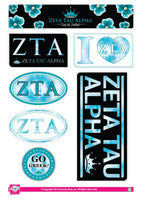 Zeta Tau Alpha Tie Dye Sticker Sheet