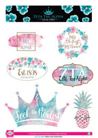 Zeta Tau Alpha Watercolor Sticker Sheet