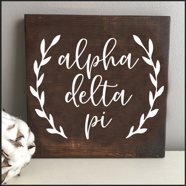 Alpha Delta Pi Wooden Sign
