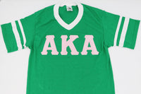 Alpha Kappa Alpha V Neck Striped Sleeve Jersey