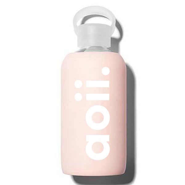 Alpha Omicron Pi Glass Silicone Sleeve Water Bottle