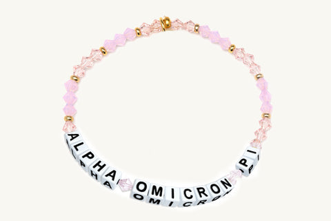 Alpha Omicron Pi Beaded Sorority Name Bracelet