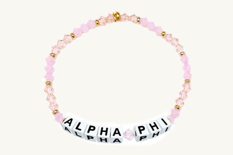 Alpha Phi Beaded Sorority Name Bracelet