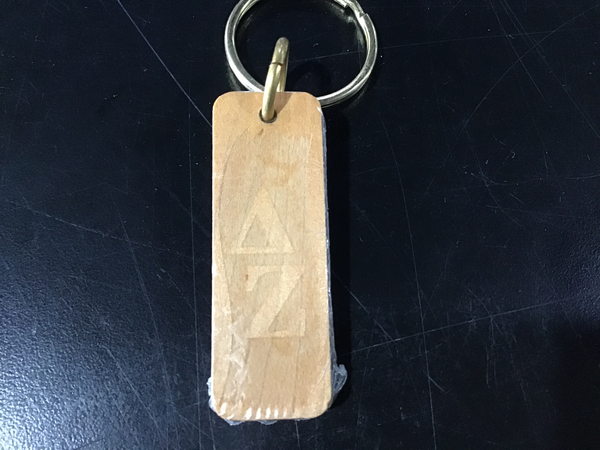 Delta Zeta Wood Keychain