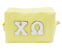 Chi Omega Waffle Make-Up Bag with Chenille Letters