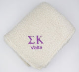 Sorority Cozy Blanket With Embroidery