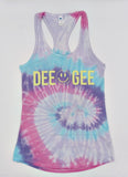 Sorority Ladies Tie Dye Tank with Smiley Face Design