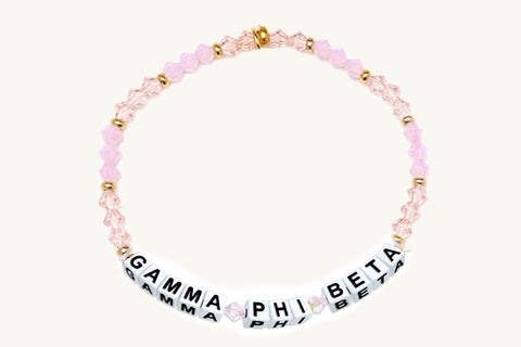 Gamma Phi Beta Beaded Sorority Name Bracelet