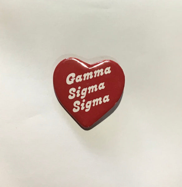 Gamma Sigma Sigma Heart Shaped Button - Discontinued