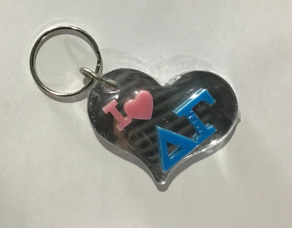 Delta Gamma Heart Keychain