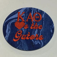 Kappa Alpha Theta "Hearts the Gators" Retro Game Day Embroidered Button