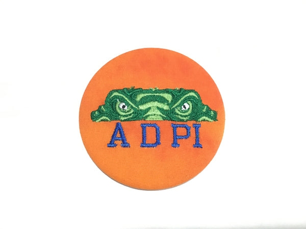 Alpha Delta Pi Gator Eyes Embroidered Button