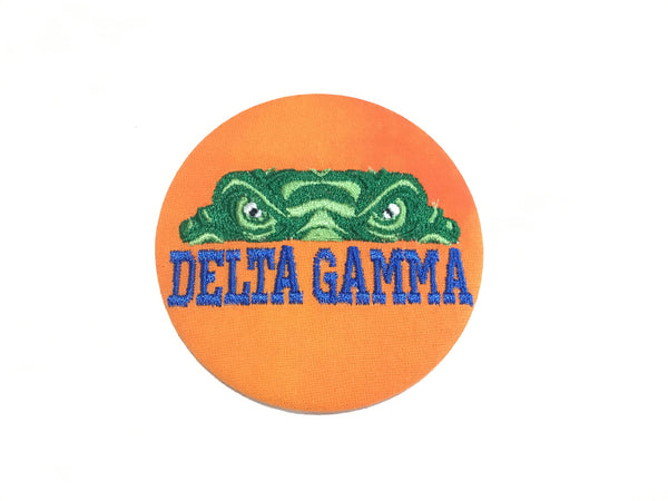 Delta Gamma Gator Eyes Embroidered Button