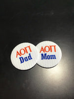 Alpha Omicron Pi Mom/Dad Embroidered Button