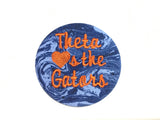 Kappa Alpha Theta "Hearts the Gators" Game Day Embroidered Button