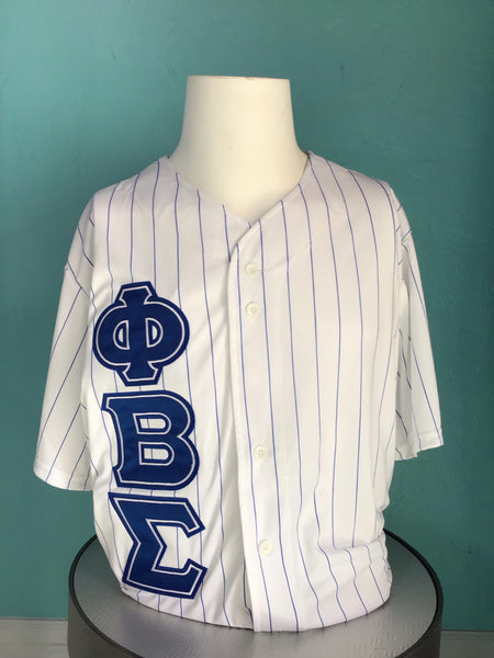 Black Phi Beta Sigma Pinstripe Baseball Jersey
